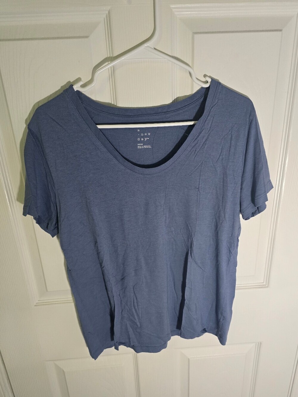 A New Day Womens Blue Casual Classic Tee Large